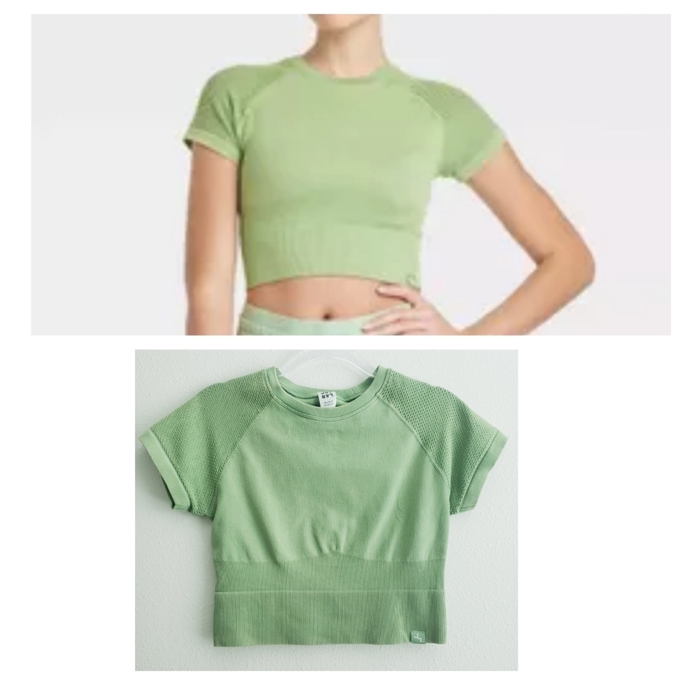 JoyLab Perforated Cropped Athletic Sports Top